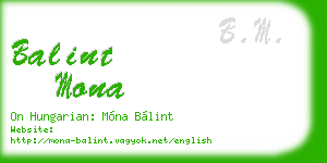 balint mona business card
